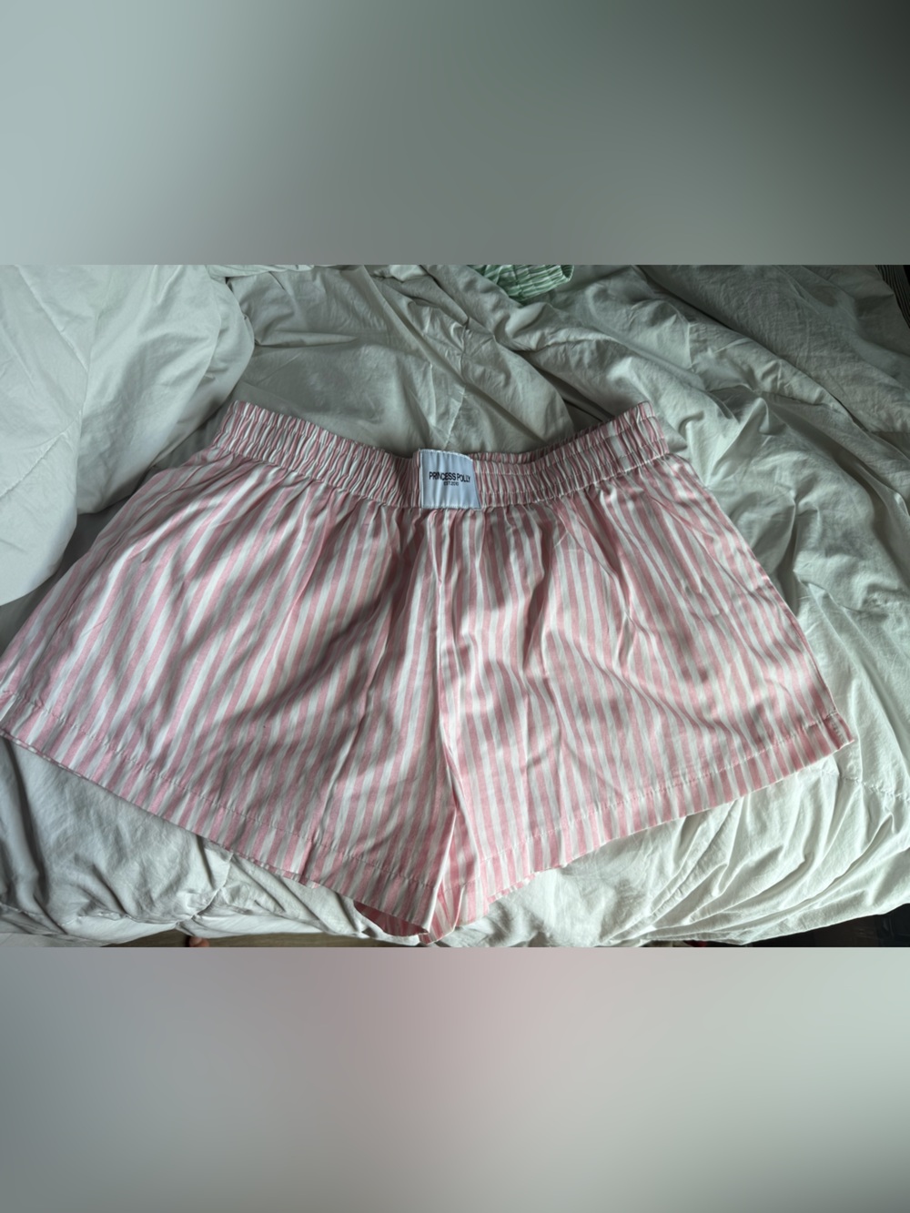 Princess Polly Pink and White Striped shorts